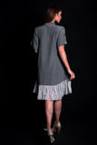 SEESA - Titanium Dress With Printed Ruffles