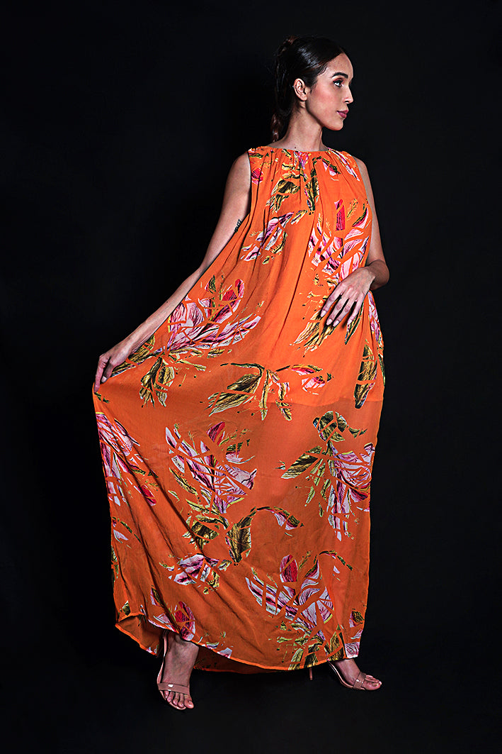 SEESA - Sundial Floral Crinkled Dress