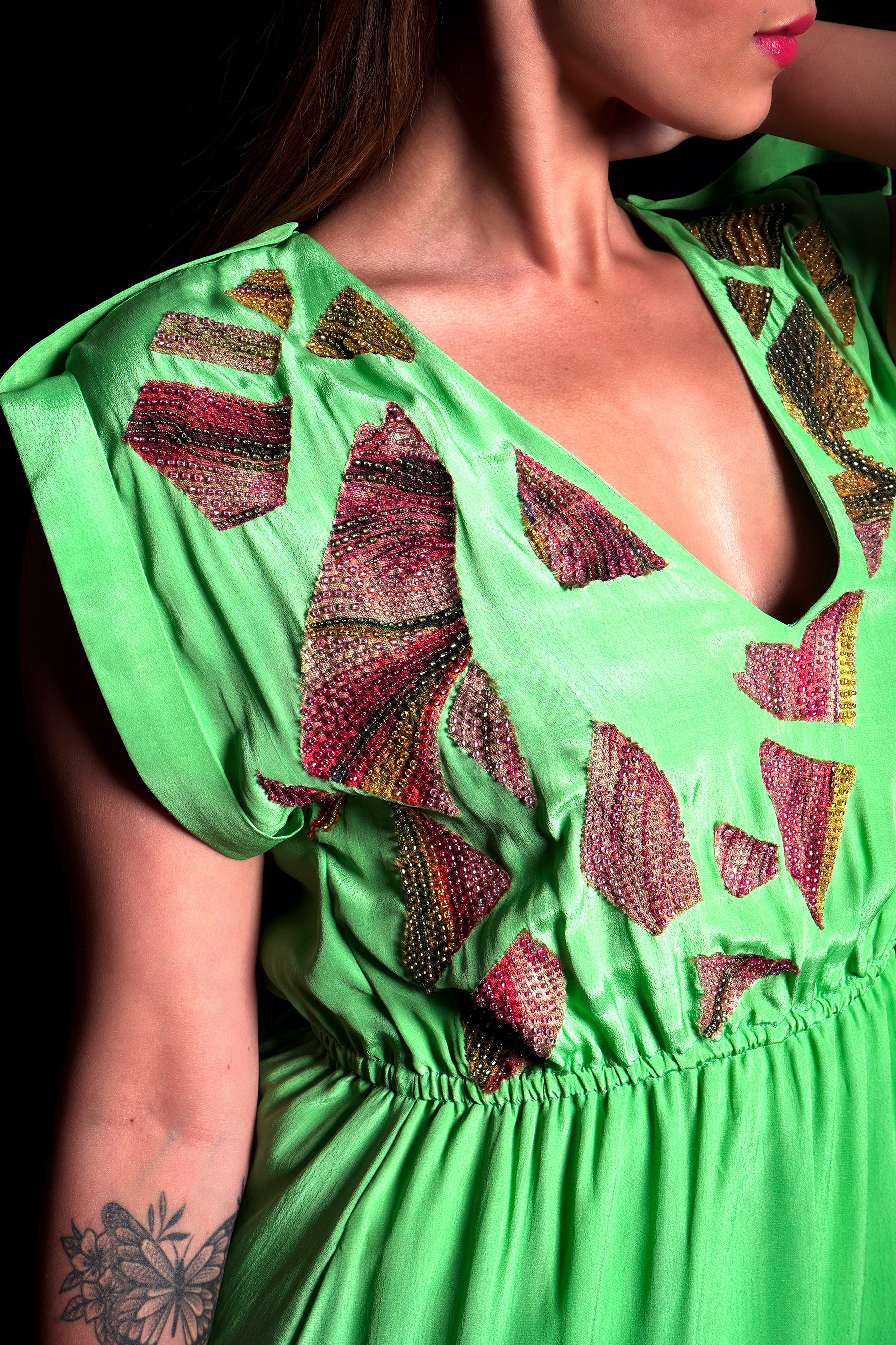 SEESA - Absinthe Green Asymmetric Dress