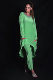 SEESA- Absinthe Green Asymmetric Top With Embroidery