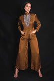 SEESA - Golden Brown Embroidered Jumpsuit