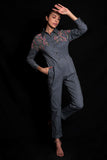 SEESA - Titanium Tulle Embroidered Jumpsuit