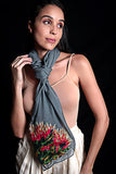 SEESA- Titanium Scarf With Applique Embroidery