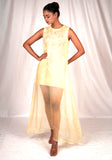 SEESA-Yellow hued organza dress with embroidery details