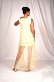 SEESA-Yellow hued organza dress with embroidery details