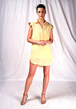 SEESA - Yellow mini shirt dress with embroidery details