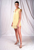 SEESA - Yellow mini shirt dress with embroidery details