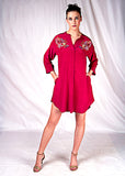 SEESA-Pink tent-fitted dress with embroidery