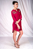 SEESA-Pink tent-fitted dress with embroidery