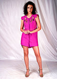 SEESA-Pink shirt dress with embroidery details