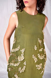 SEESA - Green aloe dress with embroidery details