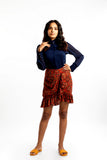 THE HOUSE OF ARA -Ruffled Mini Skirt / Red
