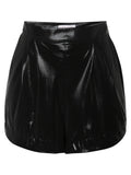 TARA AND I - Black lamé shorts