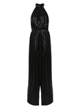 TARA AND I -Pleated lamé jumpsuit