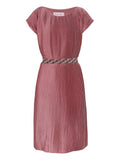 TARA AND I - Satin pleated midi - rouge