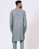 JATIN MALIK Chateau Grey Shoulder buttoned Kurta set