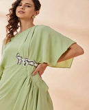 Lime Green Drape DRESS By AAKAAR