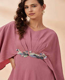 AAKAAR PINK DRAPE DRESS