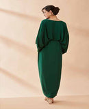 AAKAAR Emerald lounge drape dress