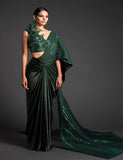 Emerald Drape saree by AMIT AGARWAL