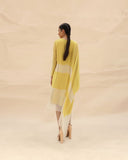 Sunflower & White Long Tunic dress by ABHISHEK SHARMA