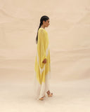Sunflower & White Long Tunic dress by ABHISHEK SHARMA