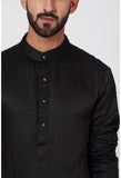JATIN MALIK Black silk Kurta set   