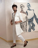 JATIN MALIK Chalk white overcoat