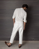 JATIN MALIK The chawk white shirt set