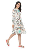 Cafe Morocco Print Crepe Double Layer Tunic Side View