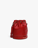 Bridal Red Leather Bombay Bucket by TAN AND LOOM