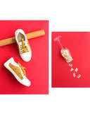 THE SAREE SNEAKERS Golden Embroidered Sneakers