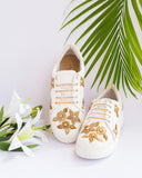 THE SAREE SNEAKERS Golden Flowers Sneakers